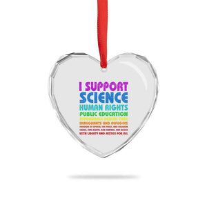 I Support Progressive Liberal Democratic Causes Protest Heart Crystal Glass Ornament TS10 Print Your Wear