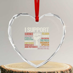 I Support Progressive Liberal Human Rights Heart Crystal Glass Ornament Vintage Hand Fist TS11 Transparent Glass 3'' Heart Print Your Wear