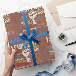I Support Progressive Liberal Human Rights Wrapping Paper Roll Vintage Hand Fist - Print Your Wear