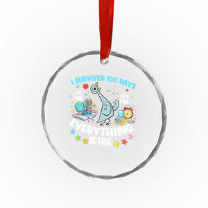 I Survived 100 Days Of School Crystal Glass Ornament Funny Pigeon 100th Day Teacher TS10 Print Your Wear