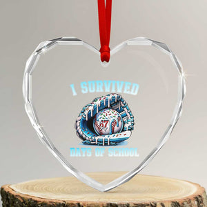 I Survived 67 Days Of School Baseball Glove Ice Cream Heart Crystal Glass Ornament Funny Christmas Six Seven Meme TS14 Transparent Glass 3'' Heart Print Your Wear