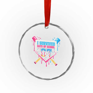 I Survived 67 Days Of School Baseball Ice Cream Crystal Glass Ornament Funny Christmas Six Seven Meme TS14 Print Your Wear