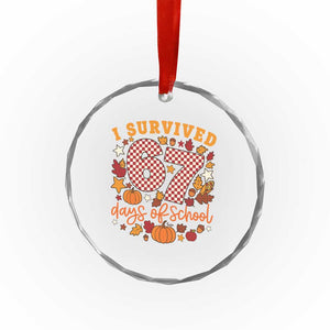 I Survived 67 Days of School Crystal Glass Ornament Autumn Fall Leaves Back To School TS02 Print Your Wear