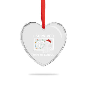 I Survived 67 Days Of School Skeleton Heart Crystal Glass Ornament Funny Christmas Six Seven Meme TS14 Print Your Wear