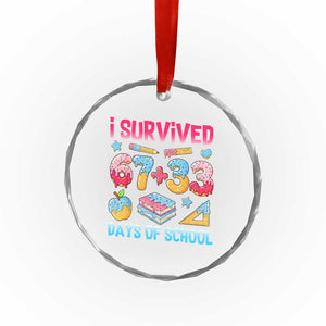 I Survived 67 Plus 33 100 Days of School Crystal Glass Ornament Six Seven Meme Colorful Math Humor TS02 Print Your Wear