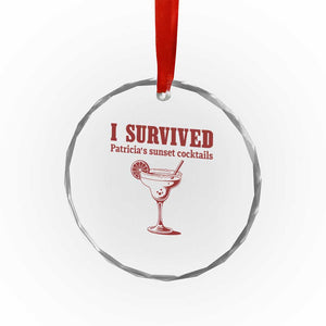 I Survived Patricia's Sunset Cocktails Crystal Glass Ornament Vintage 90s Trendy TV Show Movie TS14 Print Your Wear