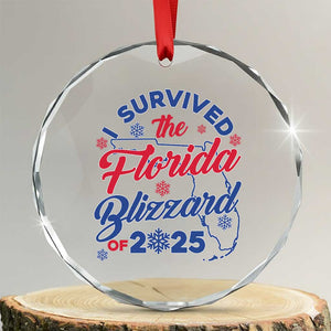 I Survived The Florida Blizzard Of 2025 Crystal Glass Ornament TS02 Transparent Glass 3'' Circle Print Your Wear
