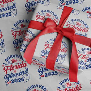I Survived The Florida Blizzard Of 2025 Wrapping Paper Roll TS02 White Print Your Wear
