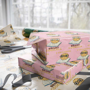 I Teach Smart Cookies Wrapping Paper Roll Funny Teacher TS14 Light Pink Print Your Wear