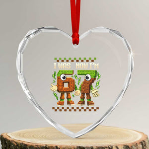 I Was 6 Now Im 7 7th Birthday 67 Meme Heart Crystal Glass Ornament Six Seven Checkered Kids Gaming Meme TS10 Transparent Glass 3'' Heart Print Your Wear