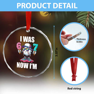 I Was 6 Now I'm 7 Crystal Glass Ornament Baseball Ice Cream Drip Number 67 Player TS14 Print Your Wear
