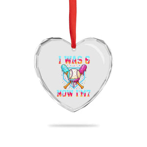 I Was 6 Now I'm 7 Heart Crystal Glass Ornament Baseball Ice Cream Drip Number 67 Player 67th Birthday