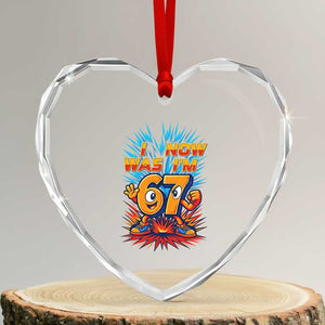 I Was 6 Now I'm 7 Italian Brainrot Meme Gift for Boy Kid Heart Crystal Glass Ornament