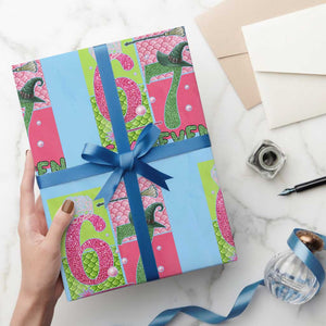I Was Six Now I Am Seven Wrapping Paper Roll Fantasy Birthday Girl TS12 Light Blue Print Your Wear