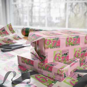 I Was Six Now I Am Seven Wrapping Paper Roll Fantasy Birthday Girl TS12 Light Pink Print Your Wear