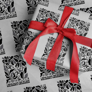 I Wear Black For My Mom Wrapping Paper Roll Melanoma Support Squad TS12 White Print Your Wear