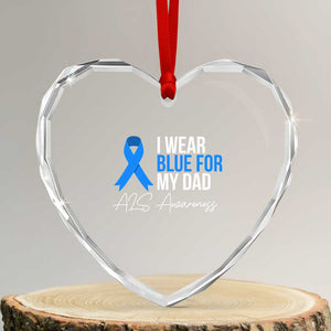 I Wear Blue For My Dad ALS Awareness Heart Crystal Glass Ornament TS10 Transparent Glass 3'' Heart Print Your Wear