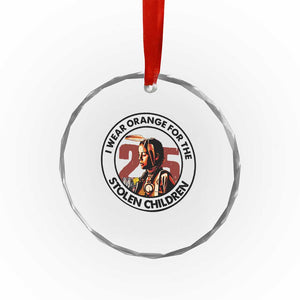 I Wear Orange For The 215 Stolen Children Crystal Glass Ornament Indigenous Girl Orange Shirt Day TS02 Print Your Wear
