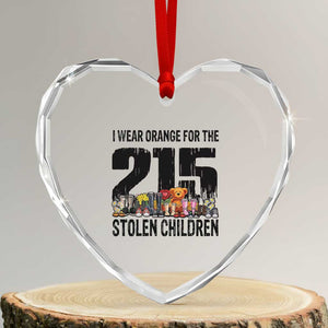 I Wear Orange For The 215 Stolen Children Heart Crystal Glass Ornament Native Child Tribute 215 Memorial Awareness TS02 Transparent Glass 3'' Heart Print Your Wear