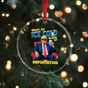 ICE Enjoy an Ice Cold Glass of Deportation Crystal Glass Ornament Funny Political ICE Anti Trump TS14 Print Your Wear