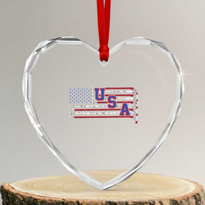 Ice Hockey Sticks American Flag Heart Crystal Glass Ornament Patriotic Hockey Fan TS14 Transparent Glass 3'' Heart Print Your Wear