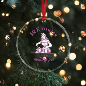 Ice Melts In A Melting Pot Crystal Glass Ornament Funny Cooking Woman Retro Feminist Political Statement TS02 Print Your Wear