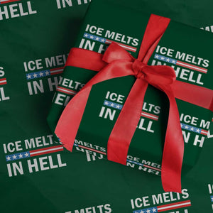 Ice Melts In Hell Wrapping Paper Roll Activist Statement Quote TS14 Green Print Your Wear