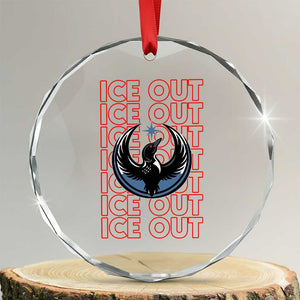ICE Out Crystal Glass Ornament Minneapolis Resist Anti ICE Immigration Protest TS14 Transparent Glass 3'' Circle Print Your Wear