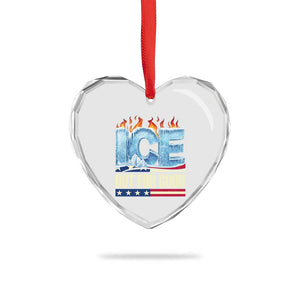 Ice Out For Good Patriotic Protest Heart Crystal Glass Ornament Patriotic Burn Ice Justice Political Resistance TS02 Print Your Wear
