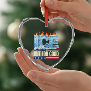 Ice Out For Good Patriotic Protest Heart Crystal Glass Ornament Patriotic Burn Ice Justice Political Resistance TS02 Print Your Wear
