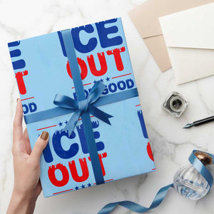 Ice Out For Good Protest Wrapping Paper Roll Justice Against Ice Political Resistance TS02 Light Blue Print Your Wear