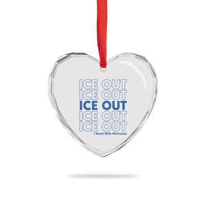 ICE Out Heart Crystal Glass Ornament I Stand With Minnesota Minneapolis Anti ICE TS14 Print Your Wear