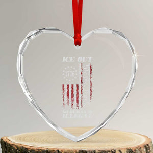 Ice Out No Human Is Illegal Heart Crystal Glass Ornament Vintage Old 1776 US Flag TS10 Transparent Glass 3'' Heart Print Your Wear