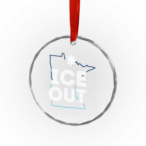 Ice Out Of Minnesota Crystal Glass Ornament MN Map Immigration Protest Community Resistance TS11 Print Your Wear