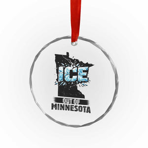 Ice Out of Minnesota Crystal Glass Ornament MN State Map Abolish Ice Protest TS02 Print Your Wear