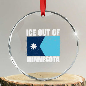 Ice Out Of Minnesota Crystal Glass Ornament State Flag Minneapolis Justice and Resistance TS02 Transparent Glass 3'' Circle Print Your Wear
