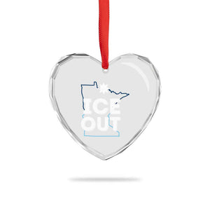 Ice Out Of Minnesota Heart Crystal Glass Ornament MN Map Immigration Protest Community Resistance TS11 Print Your Wear
