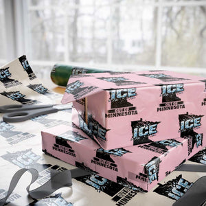 Ice Out of Minnesota Wrapping Paper Roll MN State Map Abolish Ice Protest TS02 Light Pink Print Your Wear