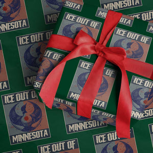 Ice Out Of Minnesota Wrapping Paper Roll Social Justice Solidarity TS12 Green Print Your Wear