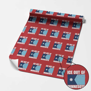Ice Out Of Minnesota Wrapping Paper Roll State Flag Minneapolis Justice and Resistance TS02 Red Print Your Wear