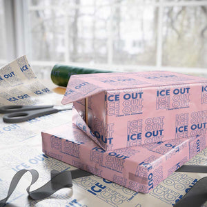 ICE Out Wrapping Paper Roll I Stand With Minnesota Minneapolis Anti ICE TS14 Light Pink Print Your Wear