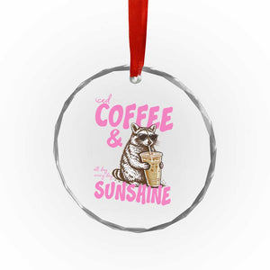 Iced Coffee and Sunshine Crystal Glass Ornament Funny Raccoon Summer Coffee Lover Gift TS14 Print Your Wear