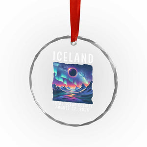 Iceland Total Solar Eclipse 2026 Aurora Crystal Glass Ornament Totality Northern Lights Astronomy Travel Gift