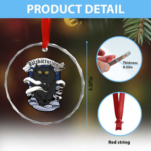 Icelandic Xmas Crystal Glass Ornament Yule Cat Jolakotturinn Xmas Eve TS09 Print Your Wear