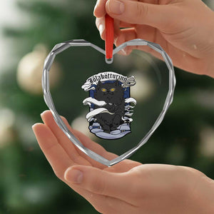 Icelandic Xmas Heart Crystal Glass Ornament Yule Cat Jolakotturinn Xmas Eve TS09 Print Your Wear