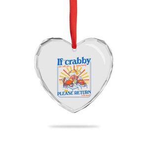 If Crabby Please Return To The Beach Heart Crystal Glass Ornament Funny Summer Crab TS14 Print Your Wear