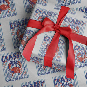 If Crabby Please Return To The Beach Wrapping Paper Roll Funny Summer Girl TS11 White Print Your Wear