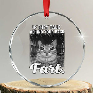 If They Talk Behind Your Back Fart Crystal Glass Ornament Cat Meme Funny Oddly Specific TS10 Transparent Glass 3'' Circle Print Your Wear