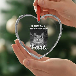 If They Talk Behind Your Back Fart Heart Crystal Glass Ornament Cat Meme Funny Oddly Specific TS10 Print Your Wear