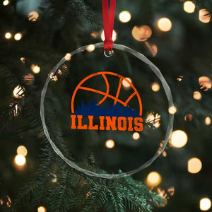 Illinois Fan Crystal Glass Ornament IL State Basketball Game Day TS11 Print Your Wear